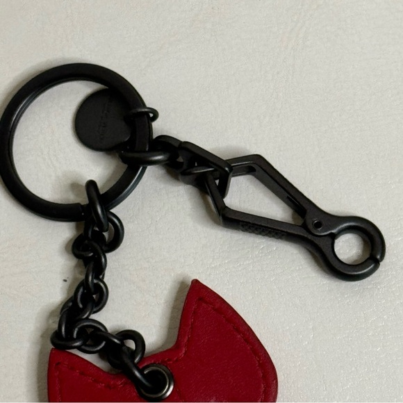 NWOT BOTTEGA VENETA RED DOG CHAIN AND LEATHER KEY RING w/ Box - Picture 2 of 4